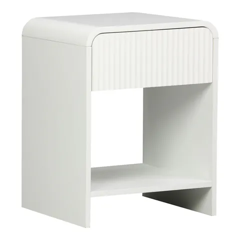 Noptiera cu functie de depozitare Lemperto, Alb, 40x40x53 cm