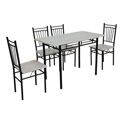 Set dining cu masă și 4 scaune Roza, și metal, Stejar, 120x65x75 cm