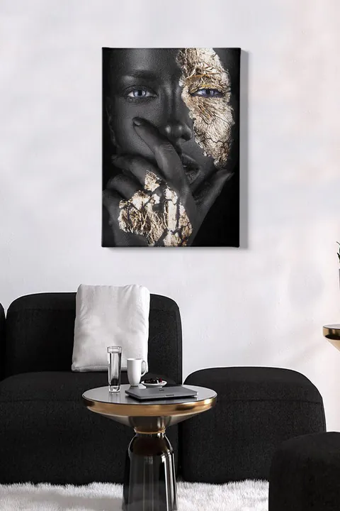 Tablou Canvas Femeie Afracian, Multicolor, 70x50 cm