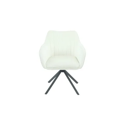 Fotoliu Rotativ Classy, design ergonomic, tapițerie catifelată, bază pivotantă, 50x45x87 cm, Alb