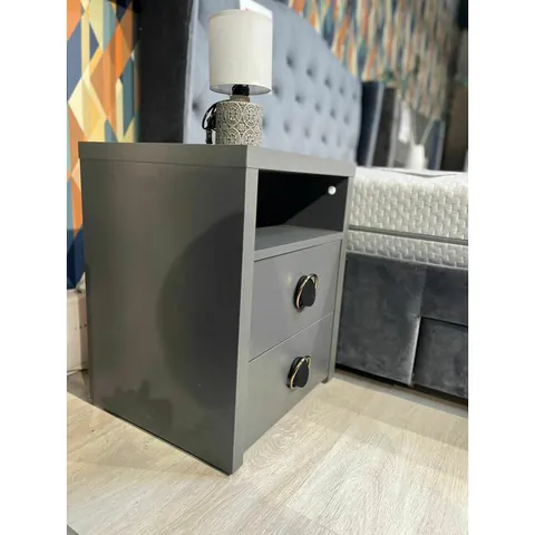 Noptieră Universal, gri - 45x40x57 cm, design minimalist, un sertar spațios, PAL melaminat