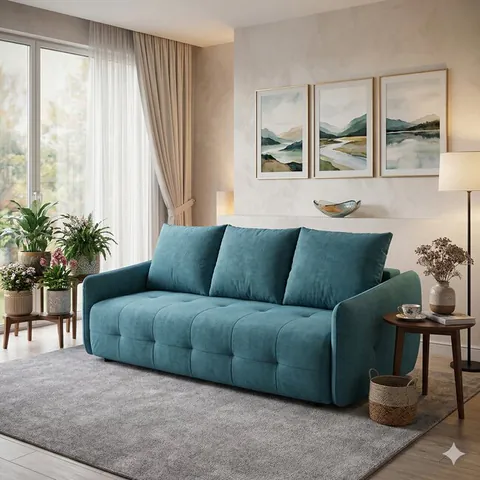 Canapea extensibilă Belnaire, culoare personalizabila - 228x110x93 cm, spațiu depozitare inclus, design modern