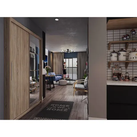 Dulap KARIO cu Uși Glisante – Personalizabil: Dimensiuni, Culoare Sonoma Oak