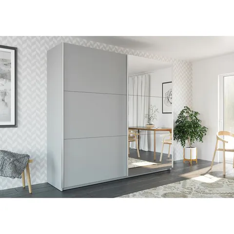 Dulap Vigo PAL Melaminat, Usi Glisante, 200x65x215 cm Alb