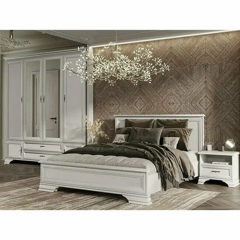 Pat Idento, design clasic, MDF și PAL, 160x200 cm, alb alpin