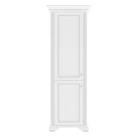 Penar White 2D, dulap vertical cu 2 uși, MDF și PAL melaminat, cornisa decorativă, 76x221x43 cm, frasin alb/pin argintiu