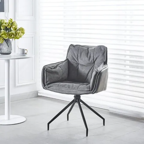 Scaun Tisso, ergonomic cu tapițerie catifelată, picioare metalice rezistente, 61x48x85 cm, gri