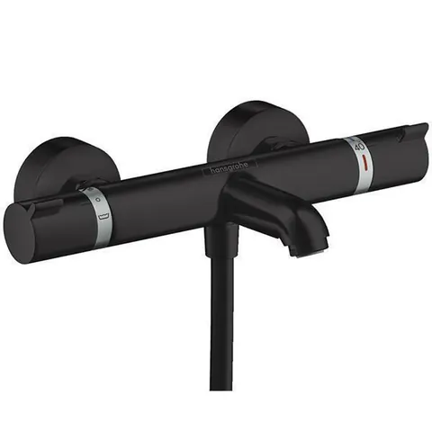Baterie cada termostatata, Hansgrohe, Ecostat Comfort, Negru mat