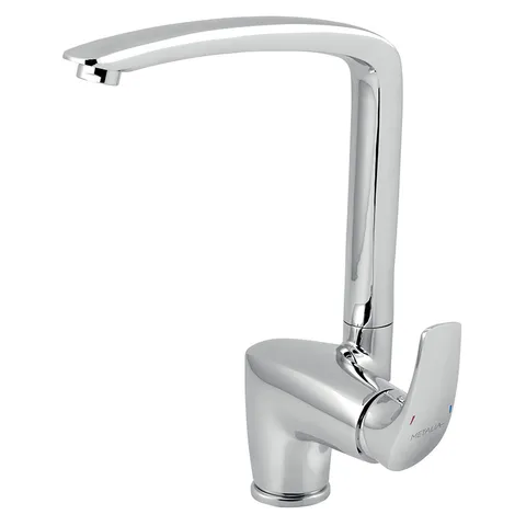 Baterie de bucatarie, Ferro, Metalia 57, pipa rabatabila, crom