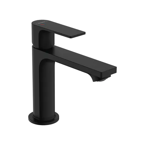 Baterie de lavoar, Hansgrohe, Rebris E 110, CoolStart, cu ventil pop-up, negru mat