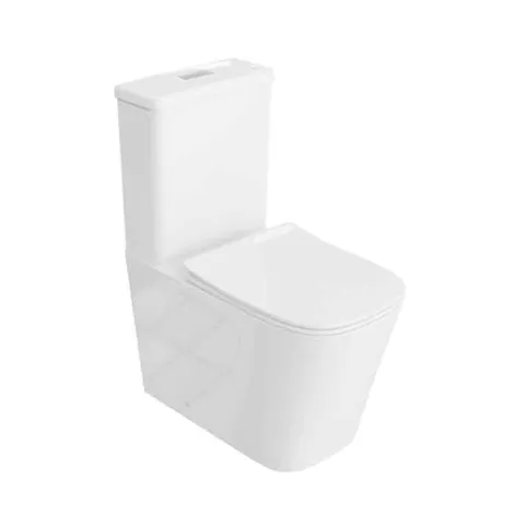 Set vas WC monobloc, Spectrum, Terra, Rimless Protect, cu capac și rezervor, alb