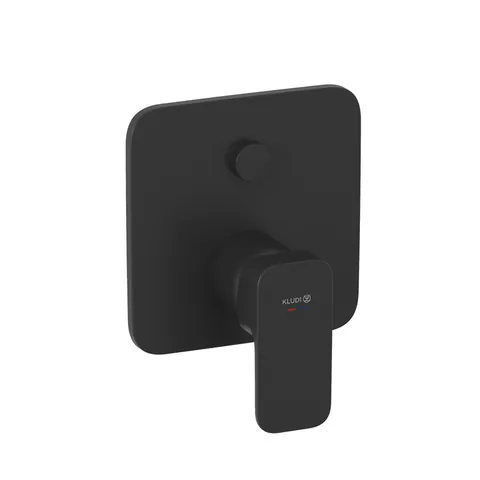 Baterie cadă-duș Kludi, Renon, încastrată, parte vizibilă, negru mat