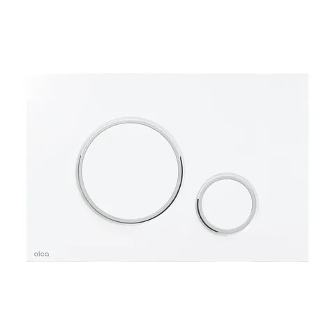 Clapeta de actionare, Alcadrain, Thin, cu doua volume, alb - crom lucios