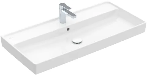Lavoar pentru mobilier Villeroy & Boch, Collaro 100 cm, TitanCeram cu orificiu pentru baterie și preaplin, alb alpin, 4A33A501