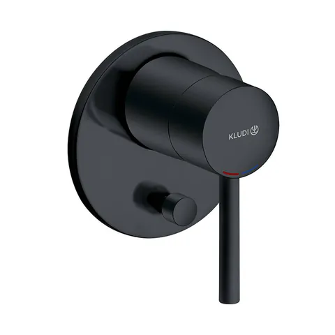 Baterie cadă - duș, Kludi, Bozz, parte aparentă, negru mat, 387163976