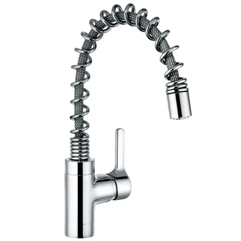 Baterie chiuveta bucatarie crom cu dus extractibil si pipa flexibila Kludi, Bingo Star