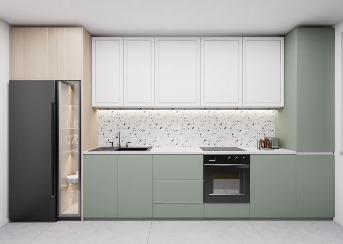 Bucatarie pe comanda Aria realizata din MDF vopsit si PAL premium - model personalizabil