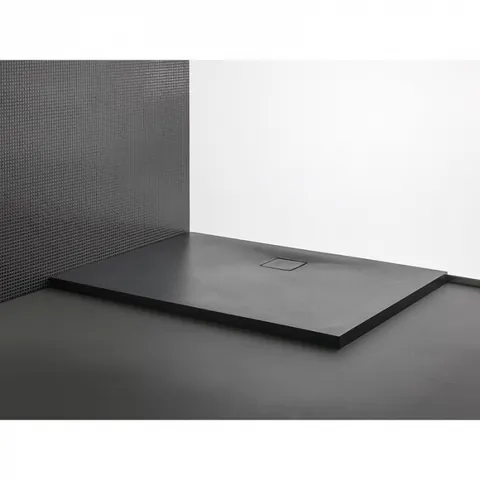 Cadita de dus dreptunghiulara, din marmura turnata, antracit, 100x80x4 cm, KolpaSan Moonwalk