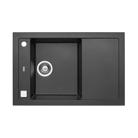 Chiuveta bucatarie compozit cu picurator negru metalizat Alveus Formic 30