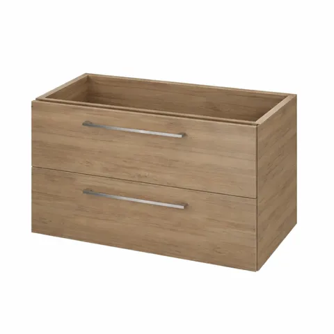 Dulap baie Lara 2 sertare pentru lavoar Como 90 cm, nuc, Cersanit