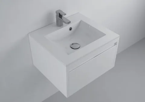 Lavoar incastrat din compozit, 50 x 45 cm din compozit, alb lucios, dreptunghiular