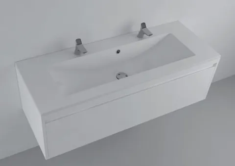 Lavoar incastrat din compozit , 120 x 45 cm, alb lucios, dreptunghiular, Foglia Yrsa