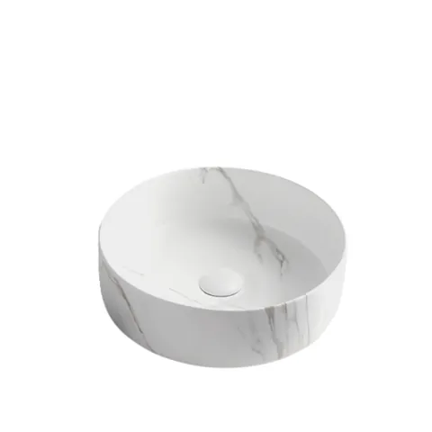 Lavoar pe blat rotund cu efect marmura, Chloe Foglia