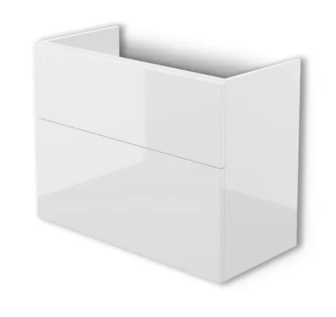 Dulap baie suspendat 80x60x38.5cm pentru lavoar, alb lucios, MDF, Deante Prizma