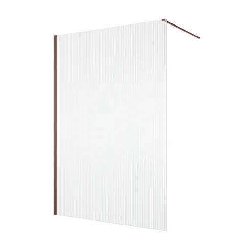 Paravan dus cu sticla riflata walk-in 80x200 cm, bordeaux metal, sticla 8 mm, Ronal Lina