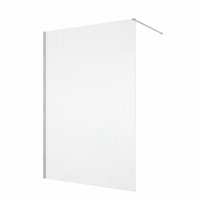 Paravan dus cu sticla riflata walk-in 100x200 cm, crom periat, sticla 8 mm, Ronal Lina