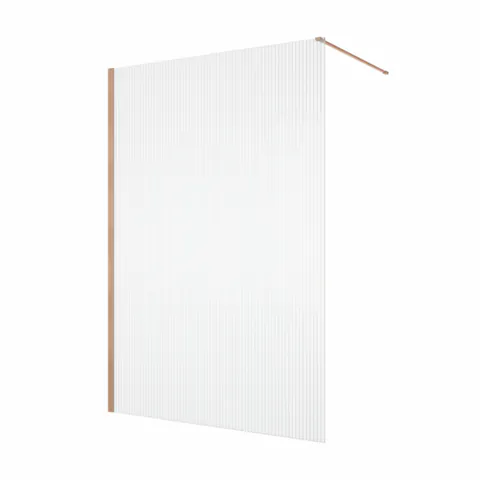Paravan dus cu sticla riflata walk-in 120x200 cm cupru periat, sticla 8 mm, Ronal Lina
