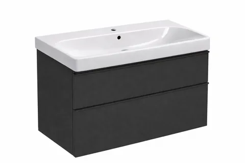 Set dulap baie suspendat 75 cm cu doua sertare si lavoar inclus, Smyle Square Geberit