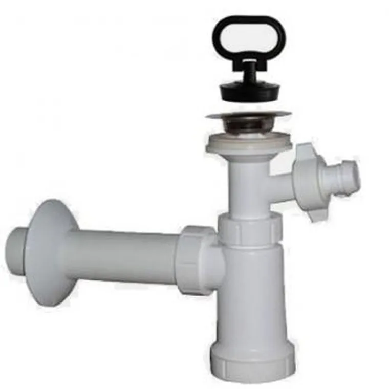 Sifon lavoar cu rozeta metalica si dop, Plast Brno