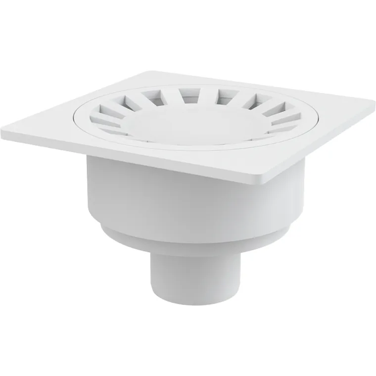 Sifon pardoseala cu gratar plastic alb, iesire verticala Alcadrain APV16