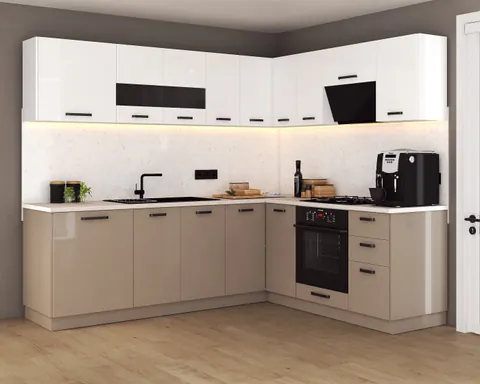 Bucatarie Daria Colt V2 Alb Cappuccino