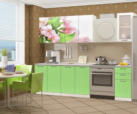 Bucatarie Famp Mar Verde 200x60x214 cm