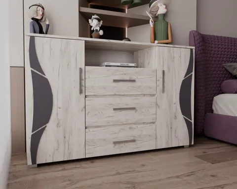 Comoda Laguna RO Stejar K001 135x40x82 cm