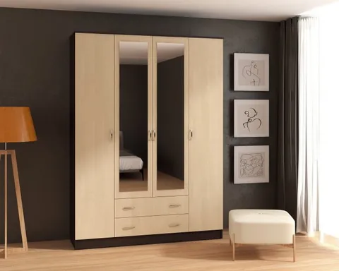 Dulap Garmonia 4U Wenge Mesteacan 160x52x200 cm