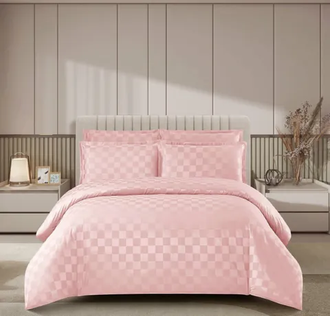 Lenjerie pat dublu, 4 Piese 100% Damasc PREMIUM, cu elastic