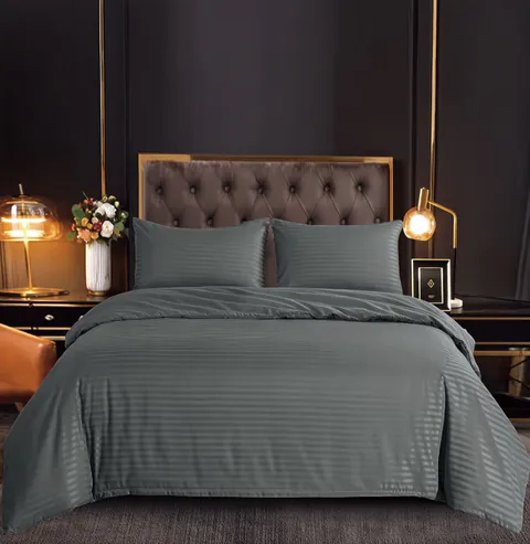 Set Lenjerie Pat Dublu, 6 Piese, Bumbac Damasc, Fara Elastic