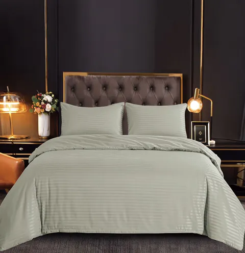 Set Lenjerie Pat Dublu, 6 Piese, Bumbac Damasc, Fara Elastic