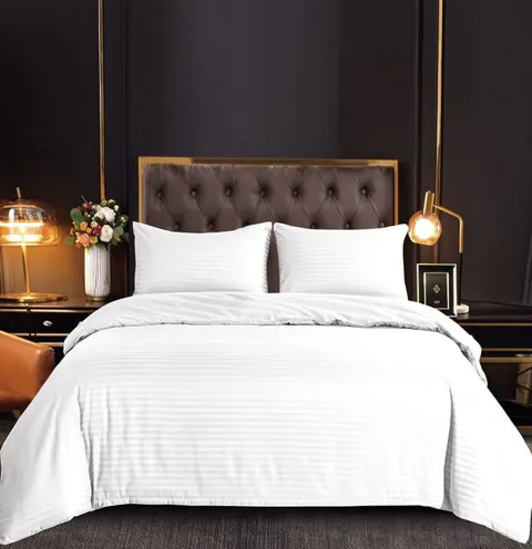 Set Lenjerie Pat Dublu, 6 Piese, Bumbac Damasc, Fara Elastic