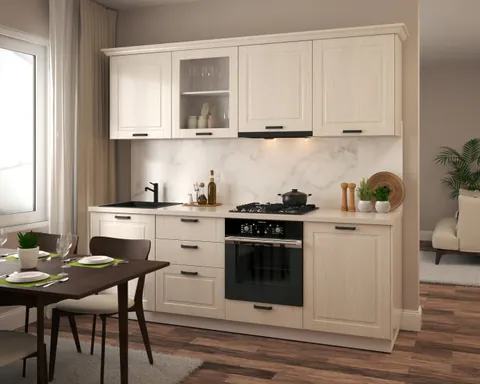 Bucatarie Athena 2.44 MDF 244x223x60cm lemn alb