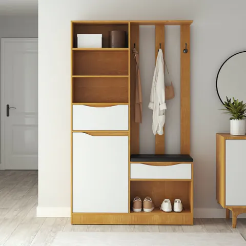 Cuier LUXOR Cires Alb 120x30x200 cm