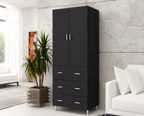 Dulap 2Usi 3Sertare Wenge 70x35x180 cm