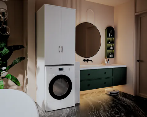 Dulap MS 2U, 65x60x199 cm, Alb