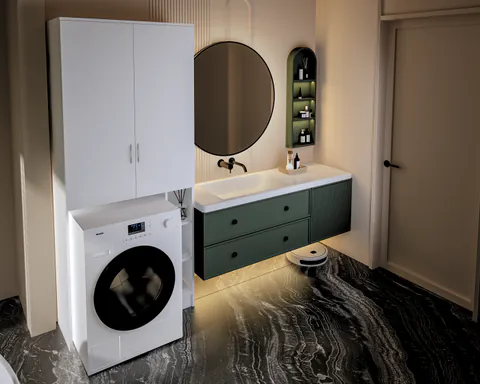 Dulap MS, 85x35x199 cm, Alb