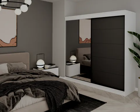 Dulap UC MP3, 200x60x200 cm, Alb Antracit