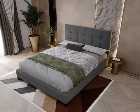 Pat tapitat Modern 160x200cm culoare Gri