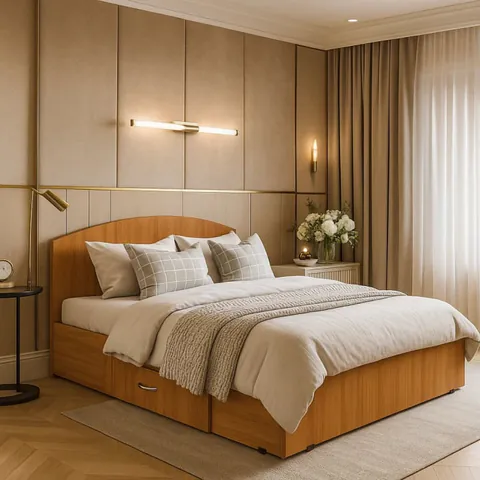 Set pat mijloc 160 + Saltea Bonnell cu Arcuri, Cires